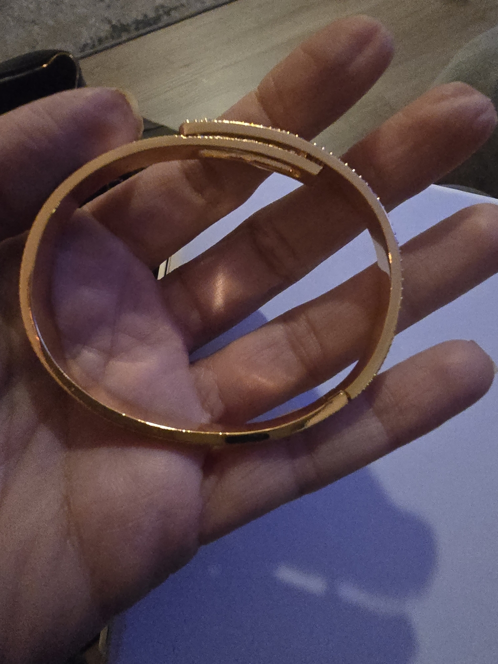 22kgp Dubai Messika Ste Jewelry Gold CZ Bracelet and Ring Set - Picture 9 of 16
